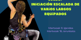 Curso de dos días: Iniciación a la escalada de varios largos equipados